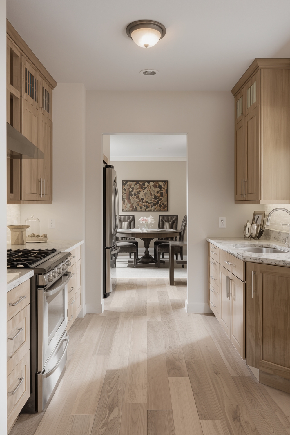 Beige Cabinets in a Contemporary Floor Plan