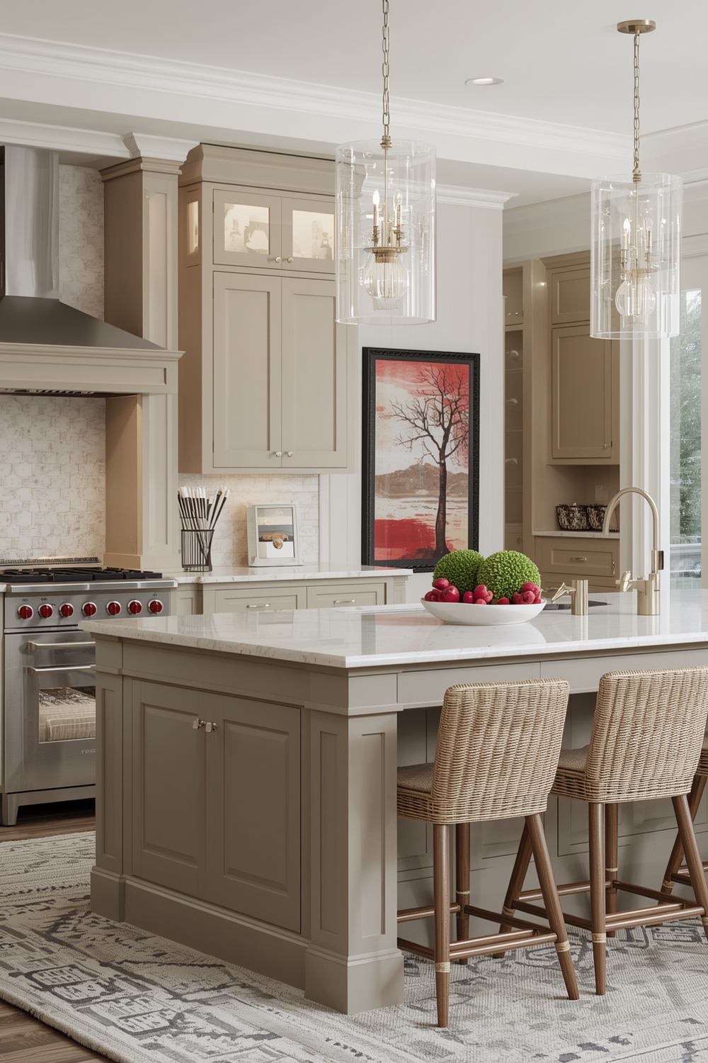 Beige Cabinets with an Island Feature
