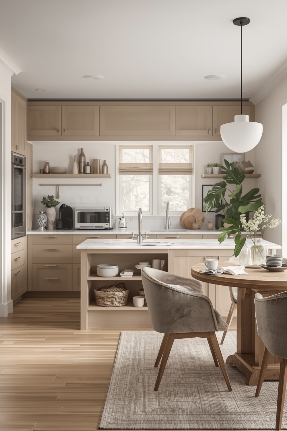 Bright and Airy Beige Kitchen Interiors