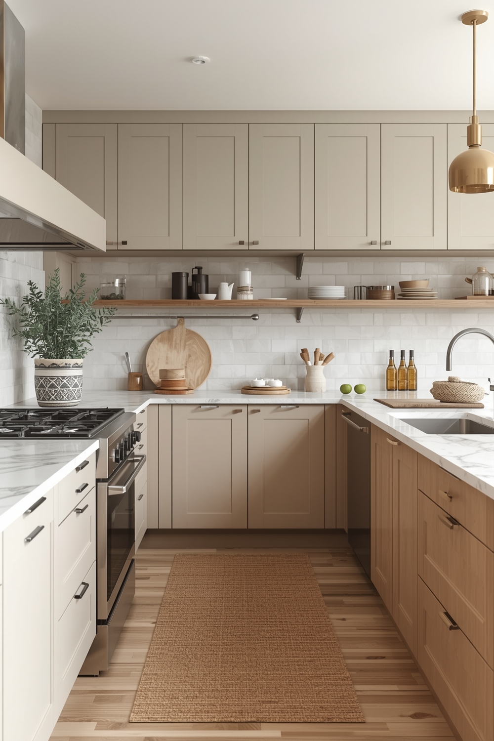 Efficient Beige Kitchen Workflow Layout