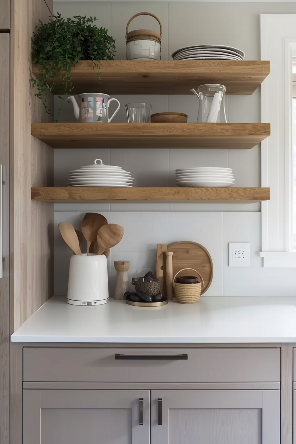 Fashionable White Oak Kitchen Accents