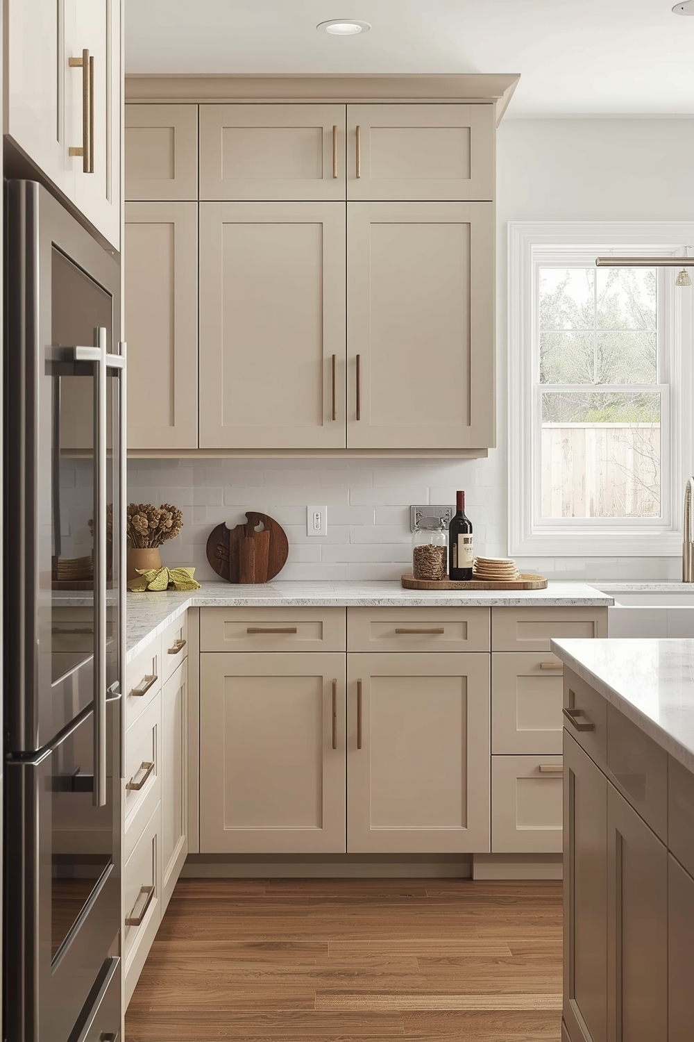 Highly Functional Beige Kitchen Cabinets