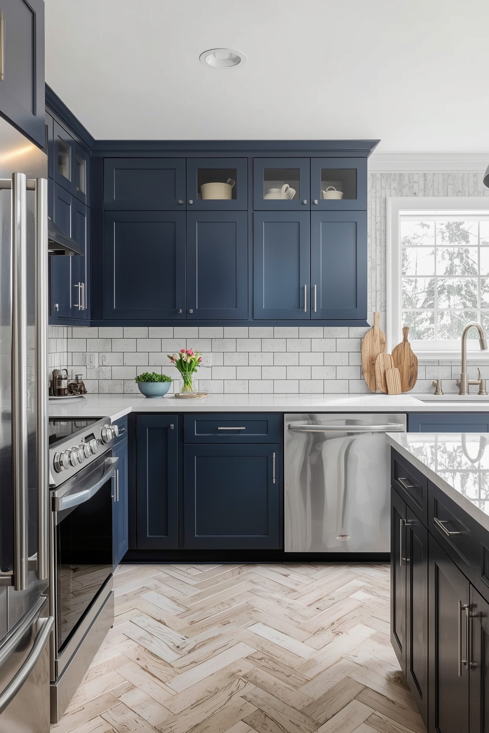 Highly Functional Two-Toned Kitchen Cabinets