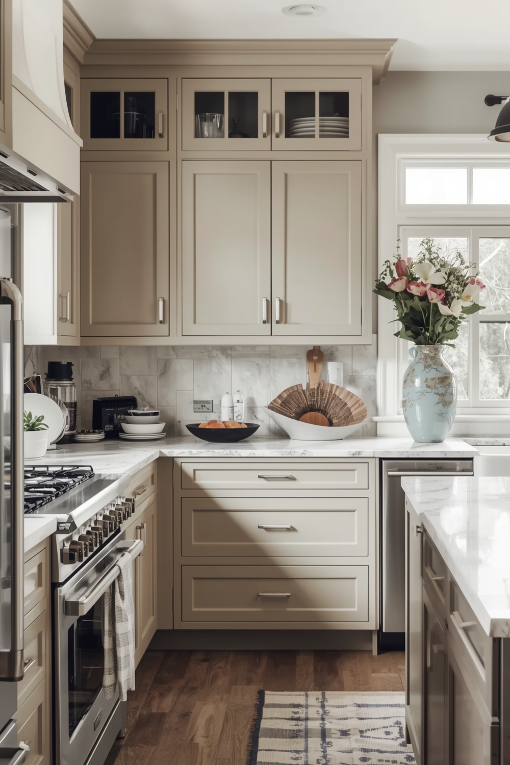 Inviting Beige Kitchen Cabinet Tones