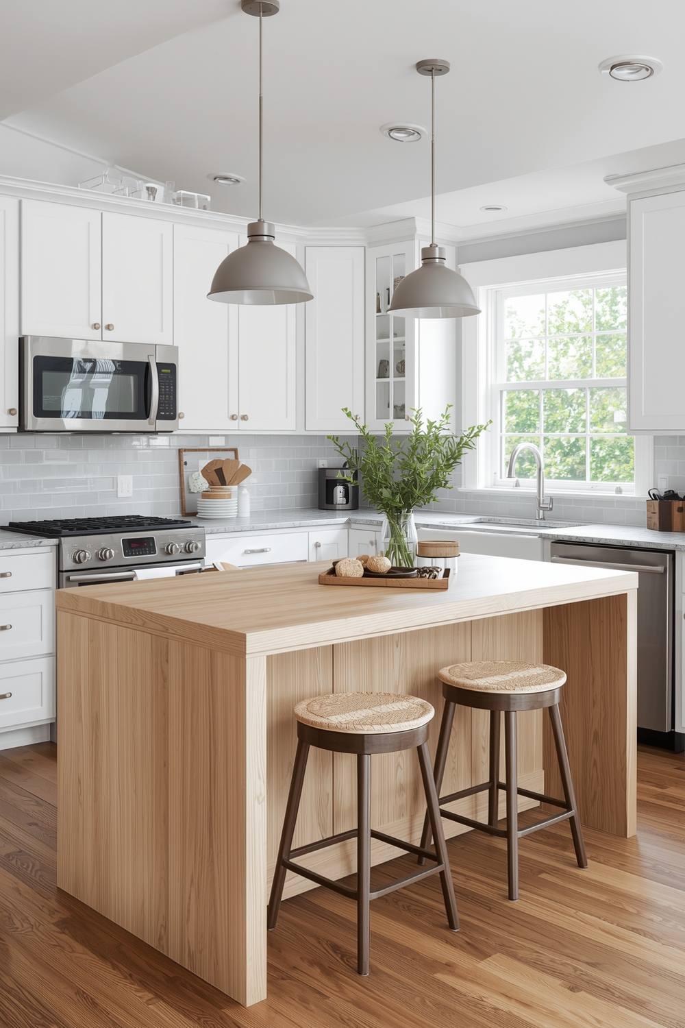 Practical White Oak Kitchen Island Designs