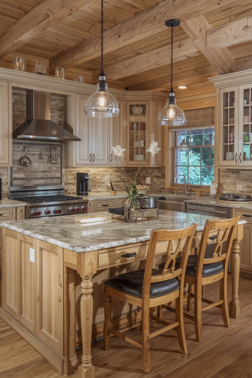 Refined White Oak Kitchen Lighting Fixtures