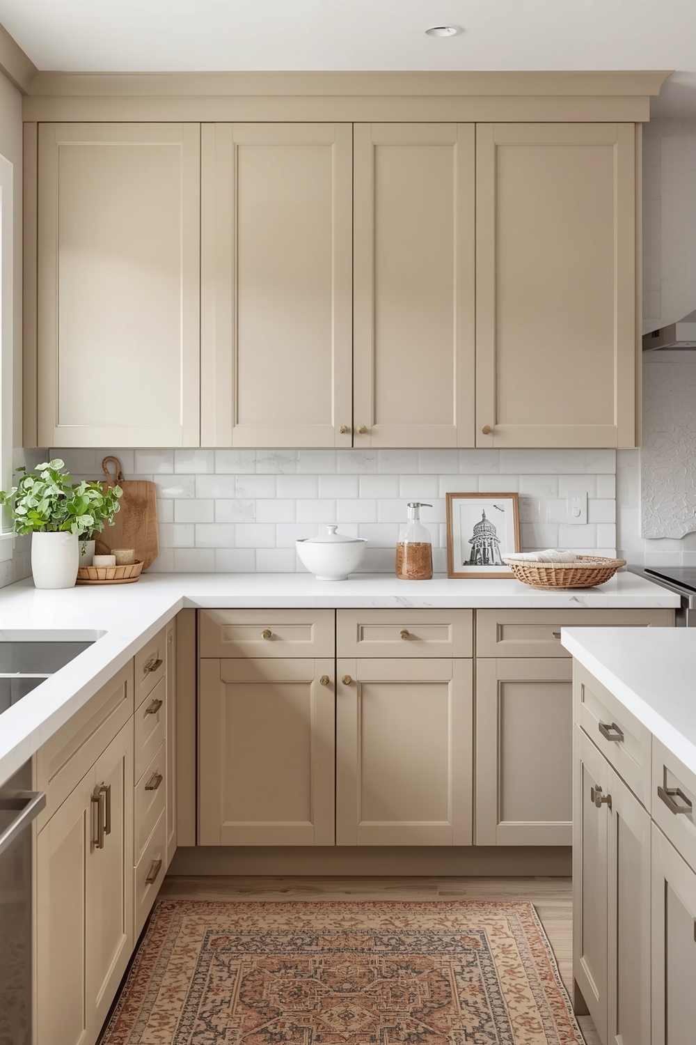 Simple Beige Kitchen Cabinets
