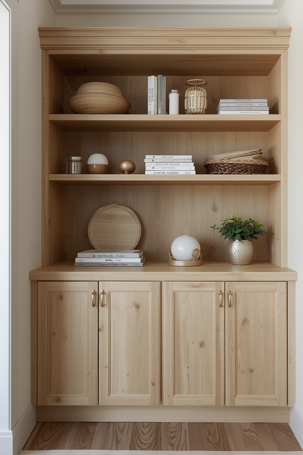 Smart White Oak Cabinet Storage Solutions