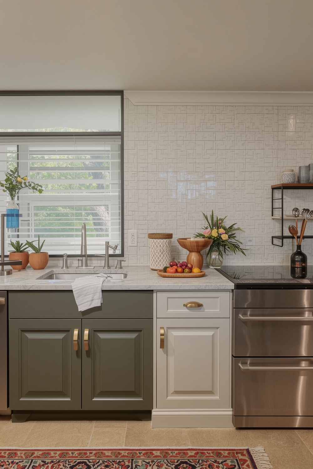 Two-Toned Cabinets for Roomy Kitchens