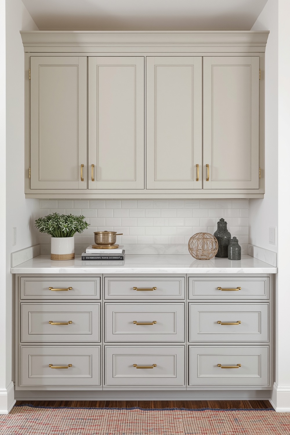 Two-Toned Cabinets with Brass Hardware