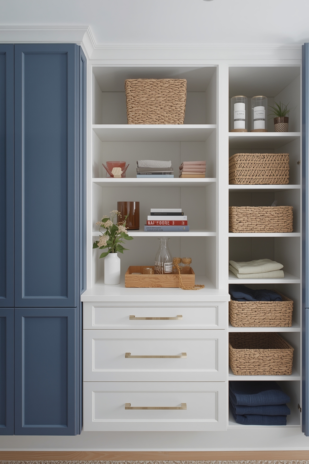 Two-Toned Cabinets with Built-In Organizers