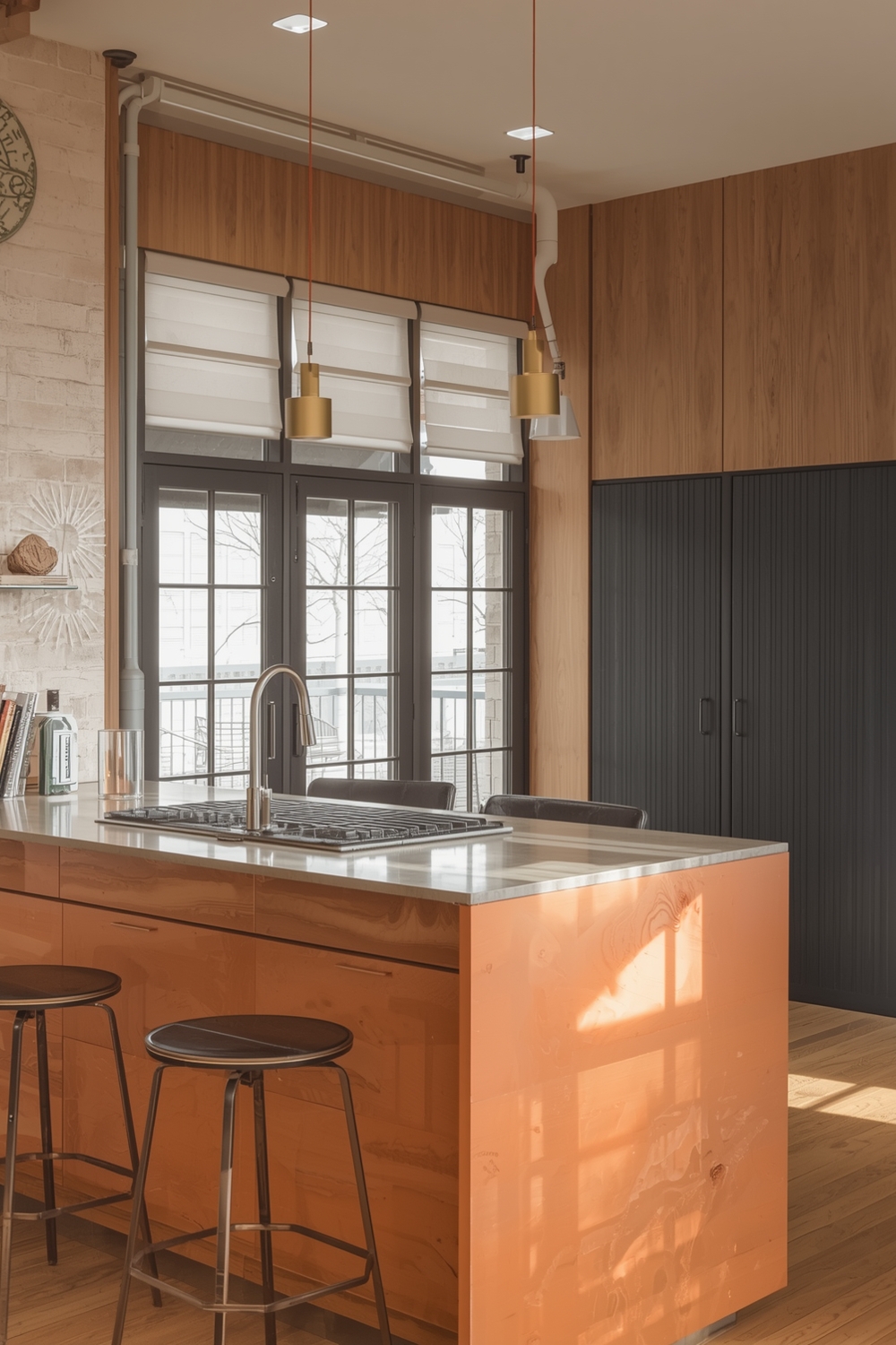 Two-Toned Cabinets with Concrete Countertops