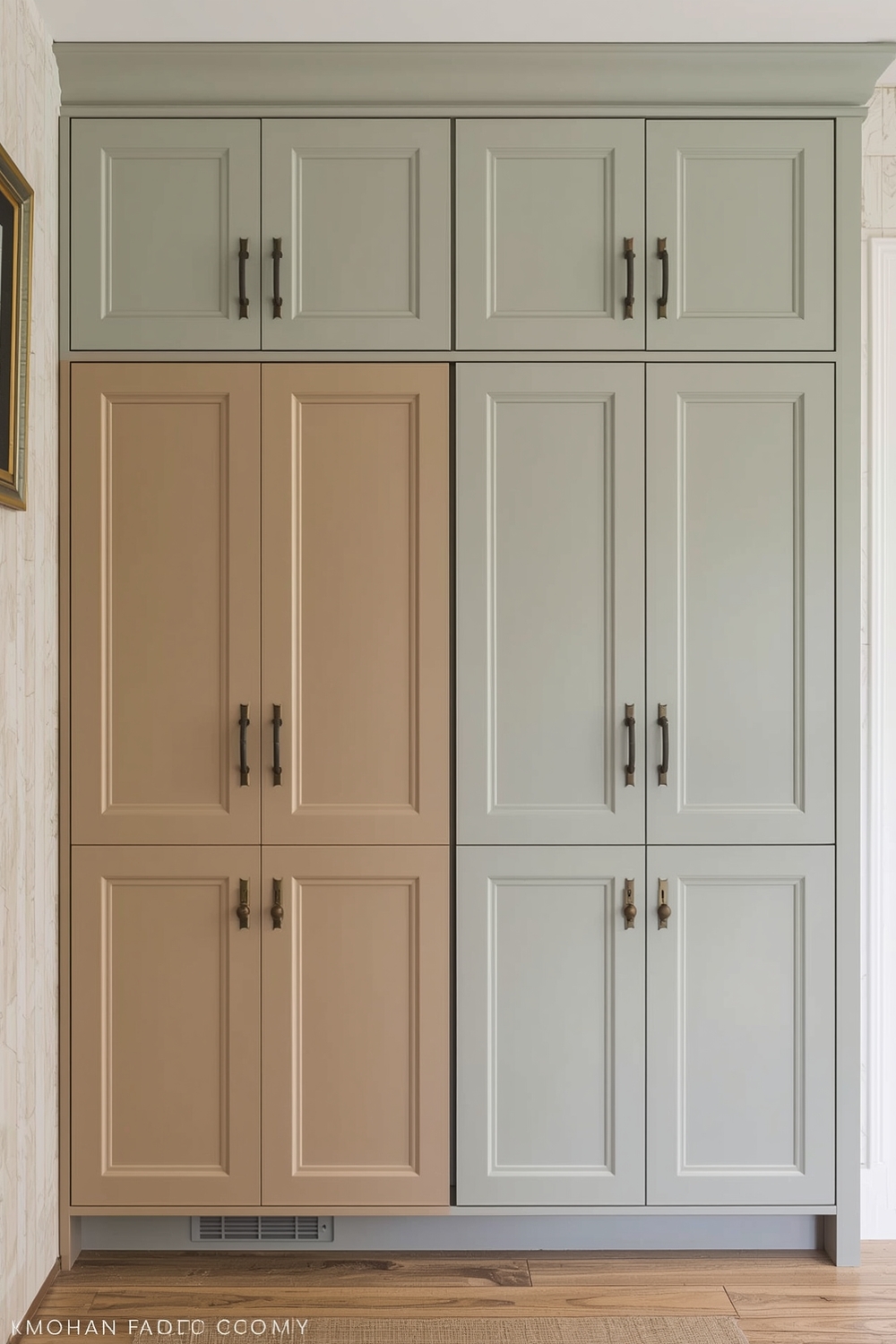 Two-Toned Cabinets with Contrasting Metal Hardware
