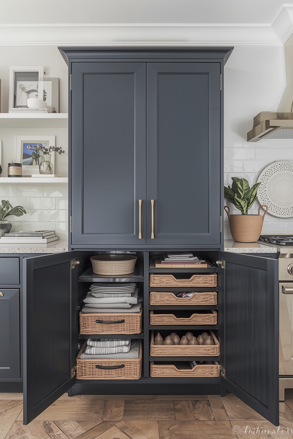 Two-Toned Cabinets with Stylish Organizational Features