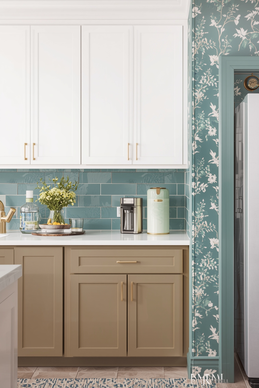 Two-Toned Kitchen Cabinet Feature Wall Concepts