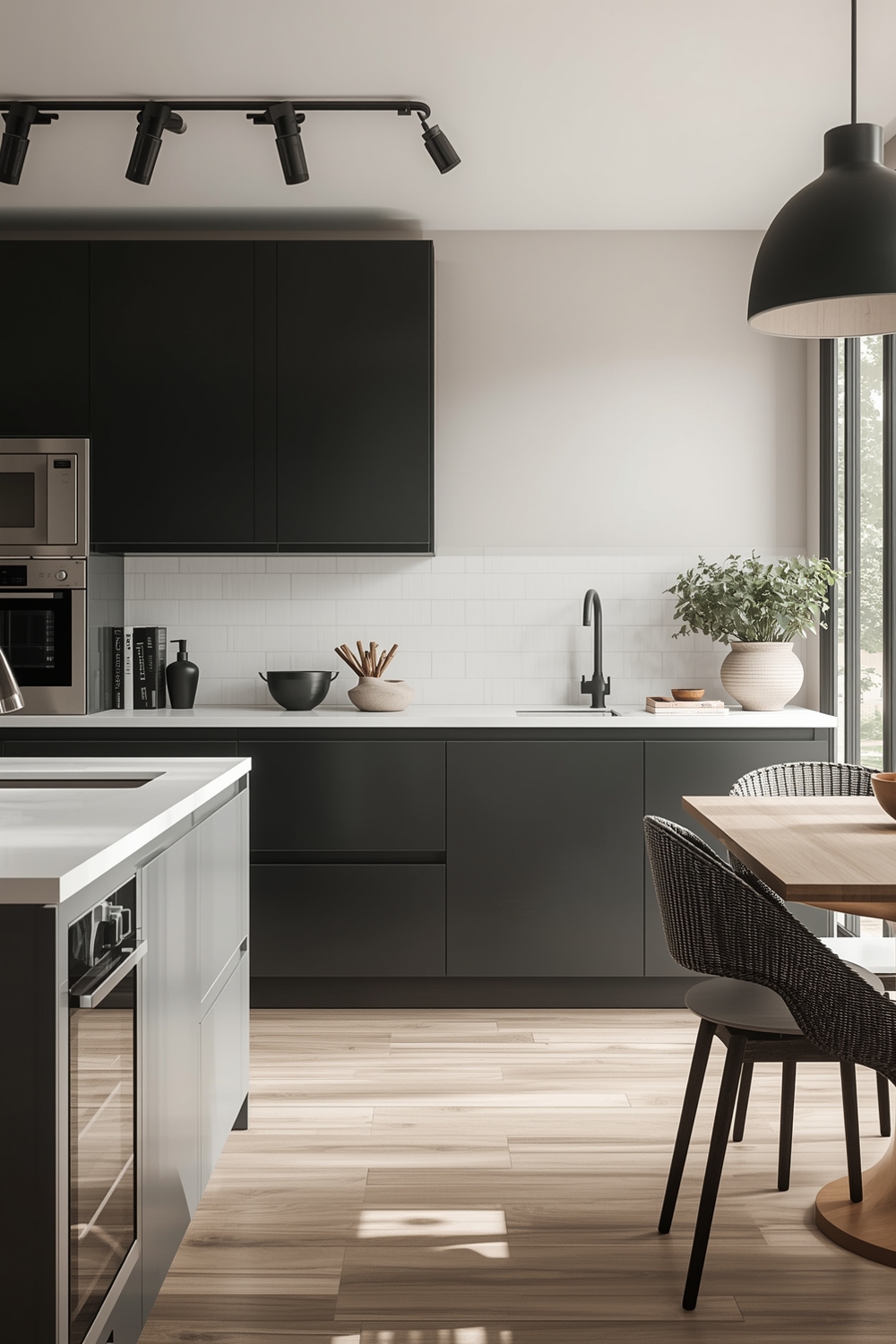 Two-Toned Kitchen Spatial Arrangements