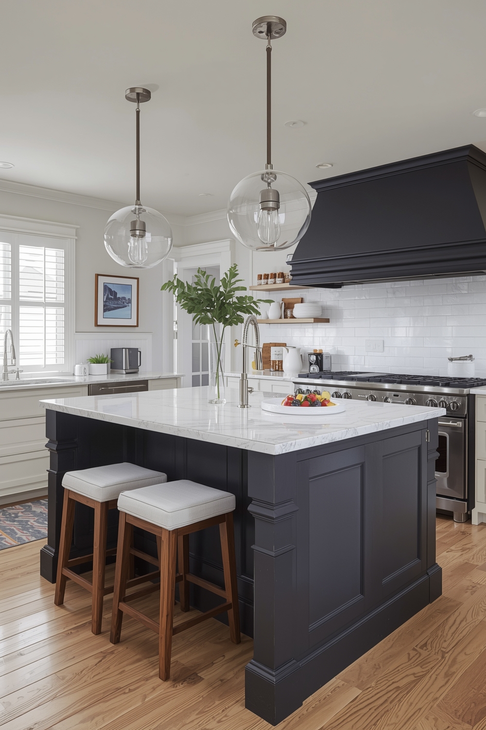 Two-Toned Kitchen with a Substantial Island