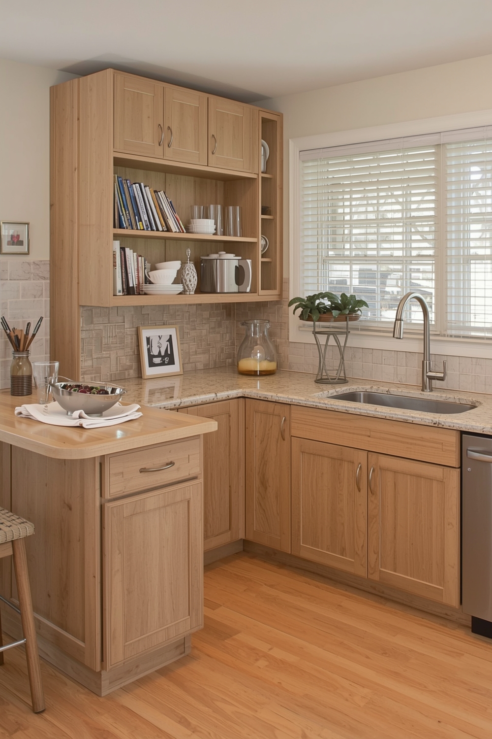 White Oak Kitchen U-Shape Configuration