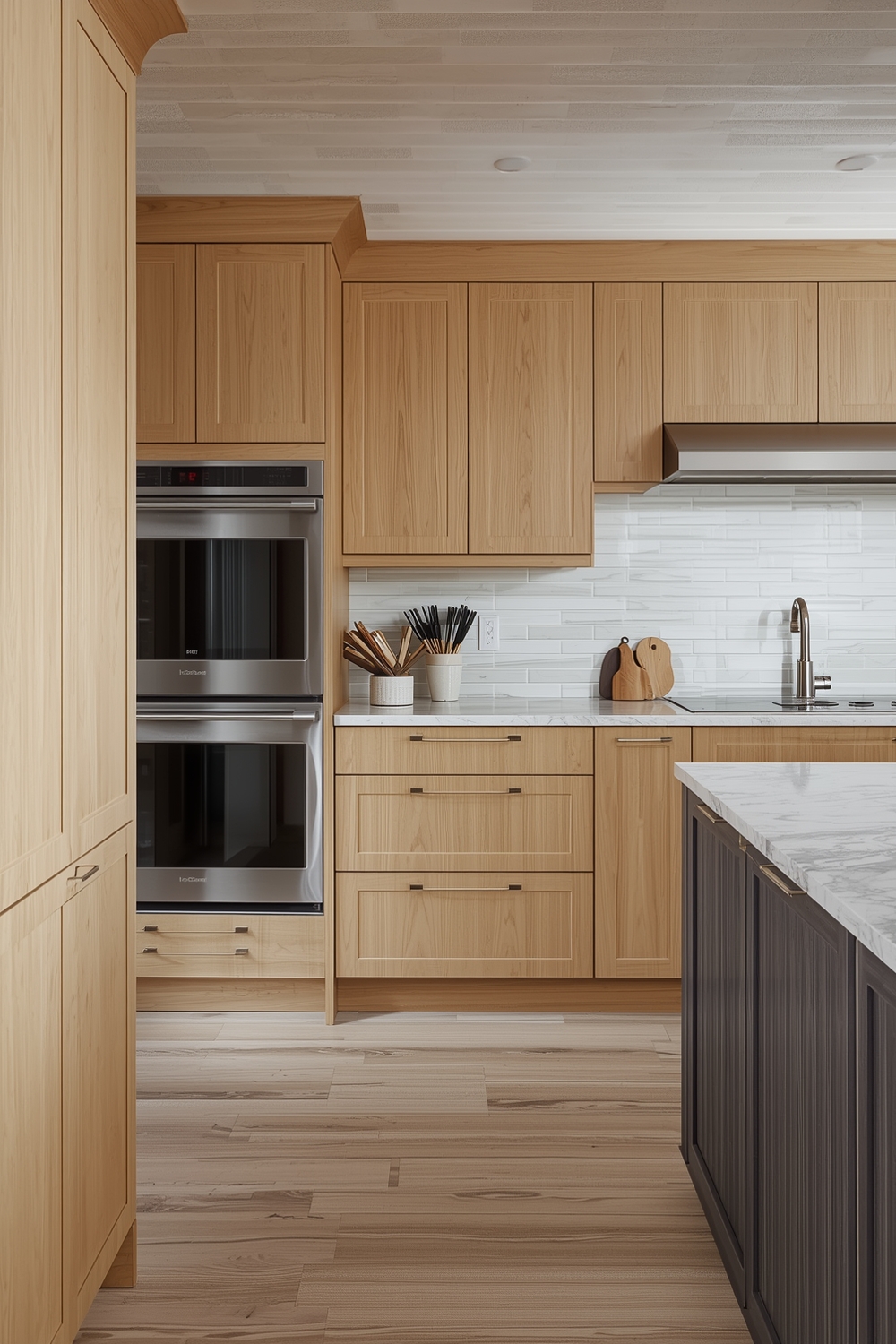 White Oak Kitchen with High-End Appliances
