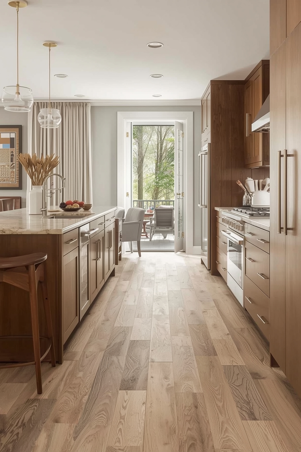 White Oak Kitchen with Luxury Vinyl Flooring