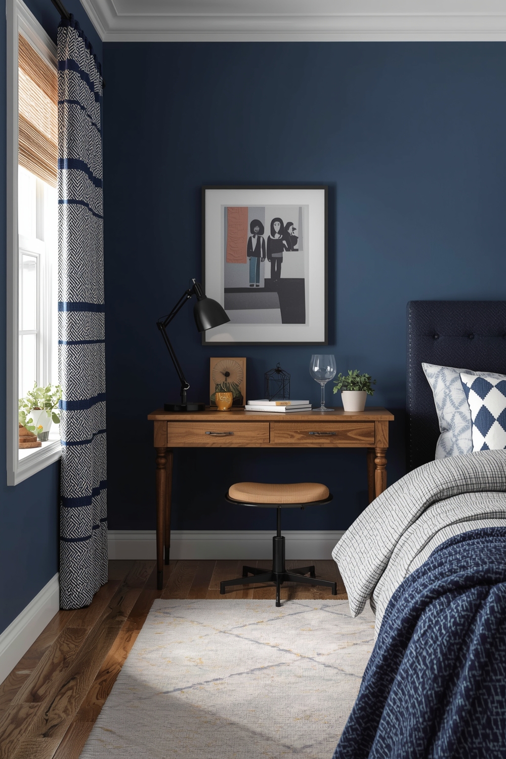 Blue Bedroom Workspace Layout Examples