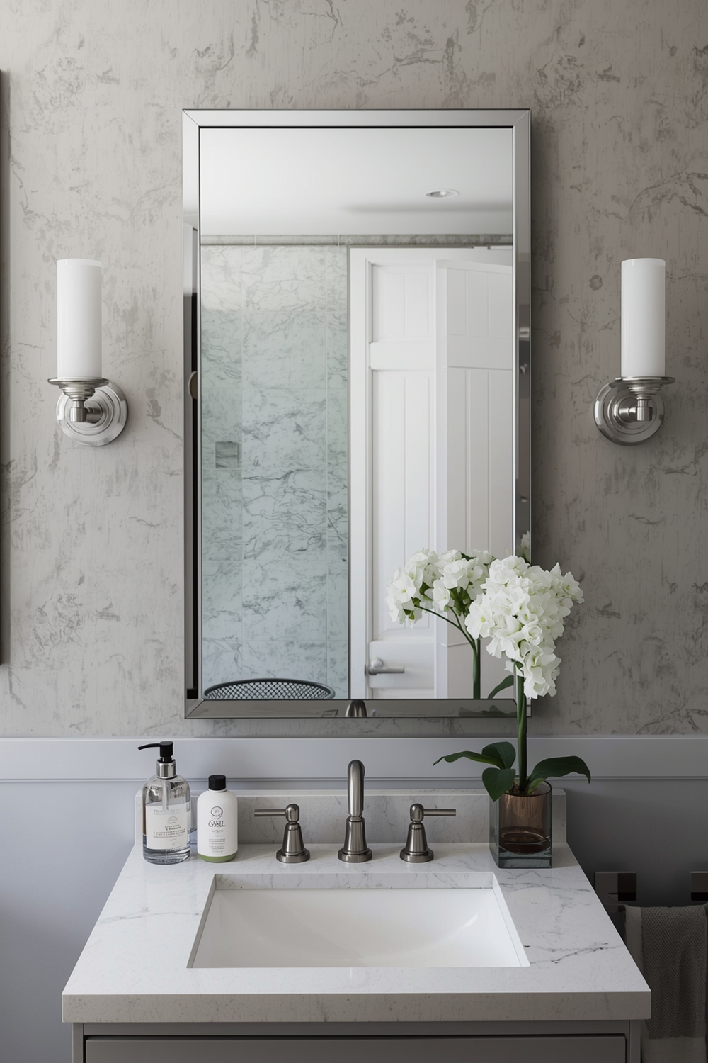 Bright Bathroom Mirror Layout Concepts
