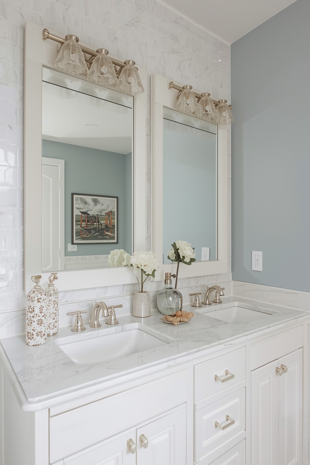Bright Bathroom Mirror Layout Examples