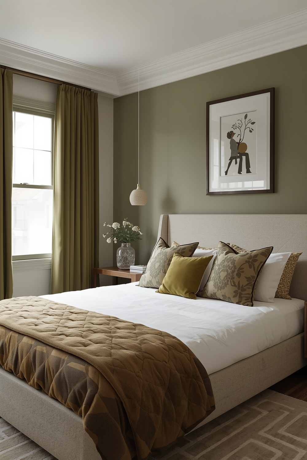 Bright Olive Green Bedroom Layout Examples