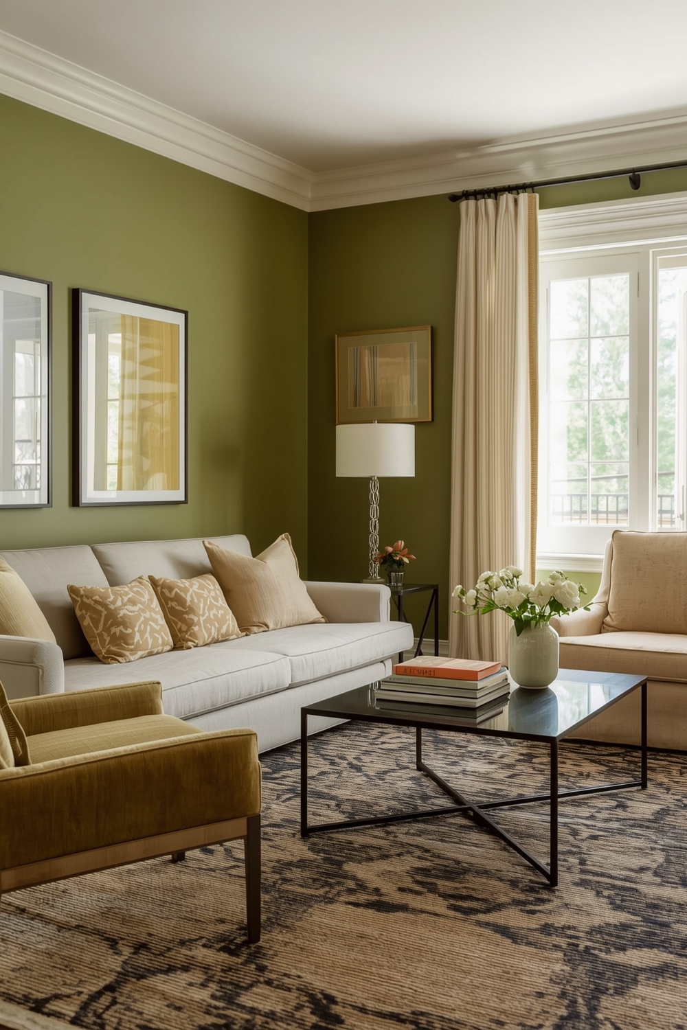 Bright Olive Green Living Room Idea Galleries