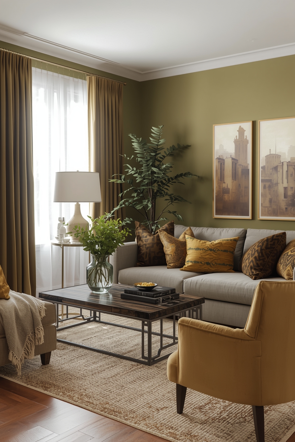 Bright Olive Green Living Room Layout Galleries