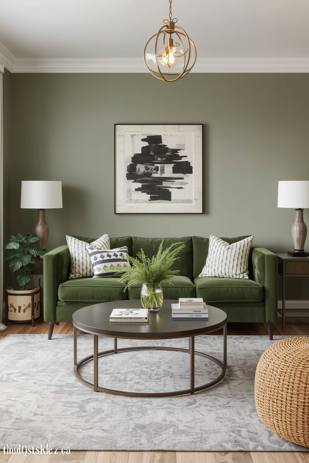 Bright Sage Green Living Room Layout Examples
