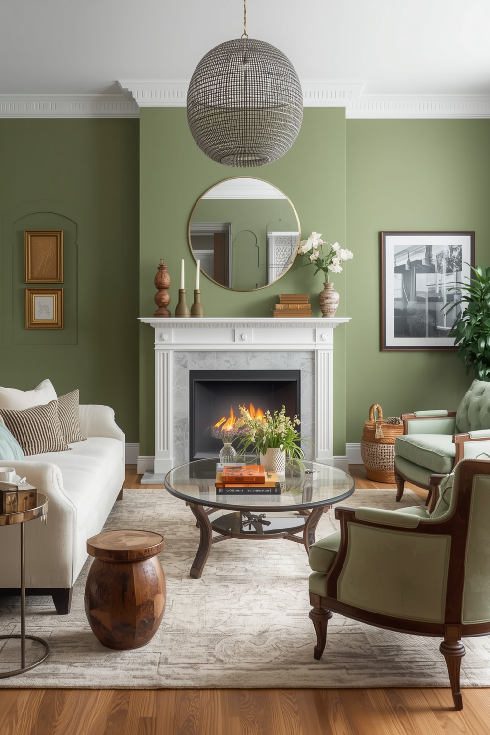 Bright Sage Green Living Room Layout Inspirations