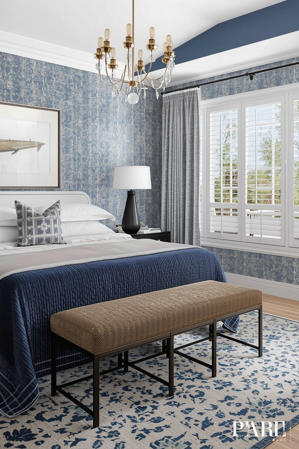 Contemporary Blue Bedroom Layout Galleries