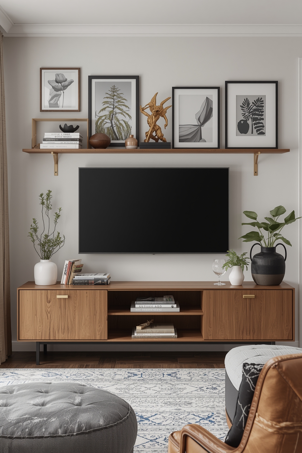 Contemporary TV Wall Layout Idea Boards