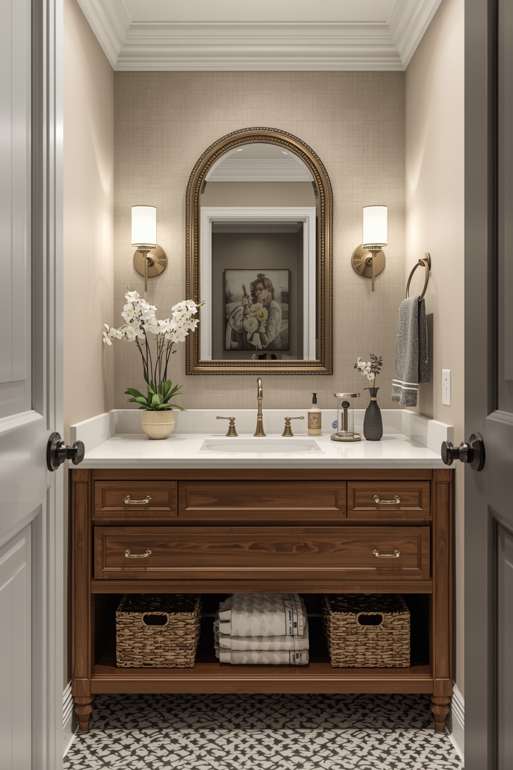Cozy Bathroom Mirror Layout Concepts