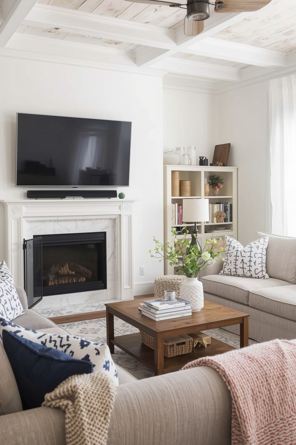 Cozy Farmhouse Fireplace Ideas for Living Areas