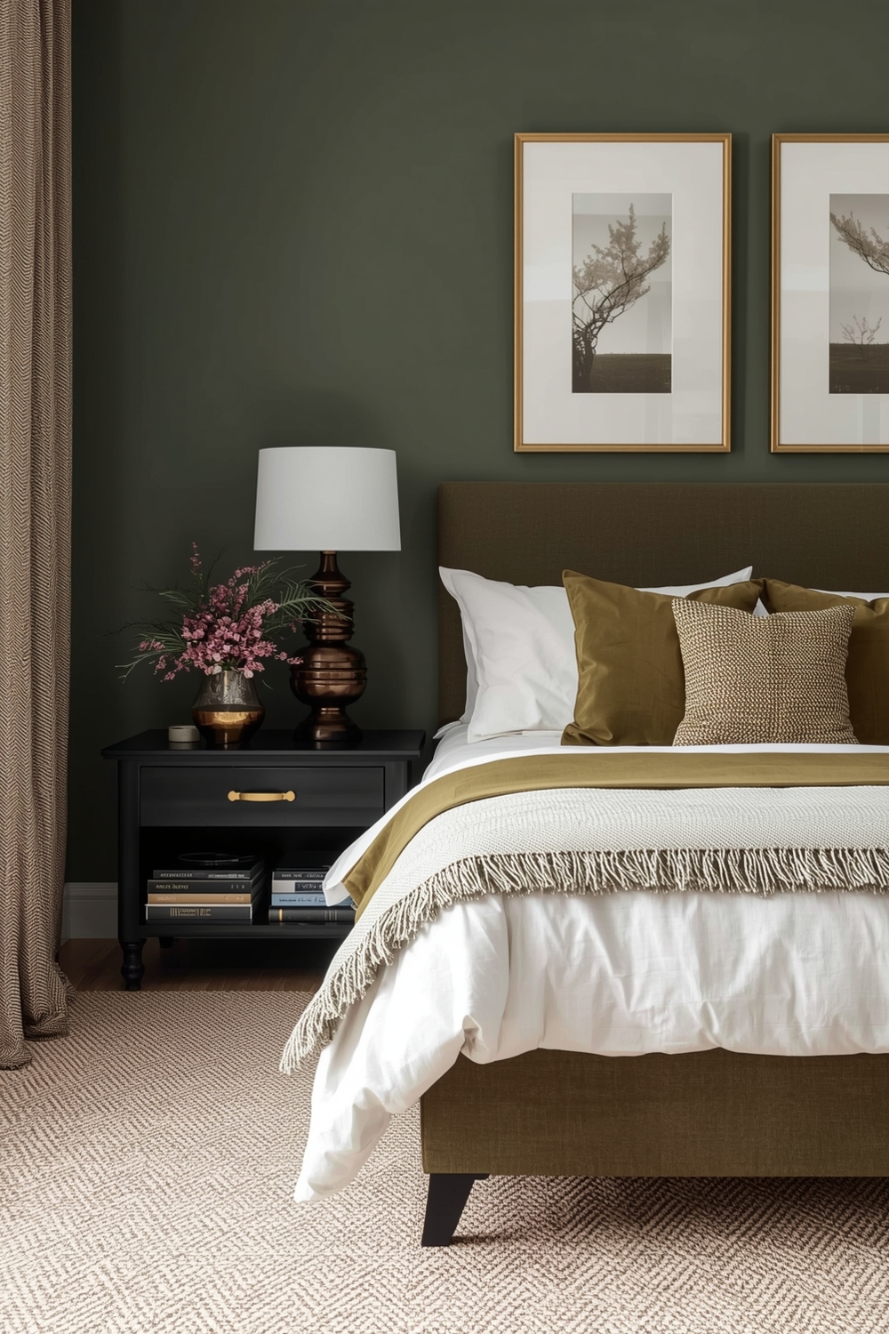 Cozy Olive Green Bedroom Design Galleries