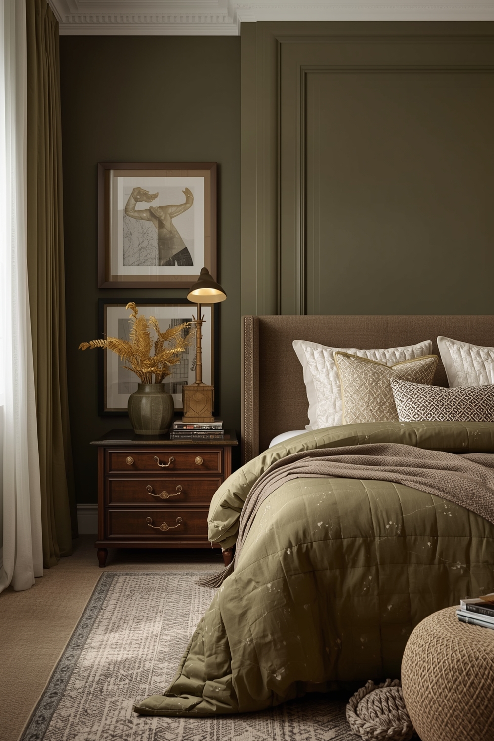 Cozy Olive Green Bedroom Layout Concepts