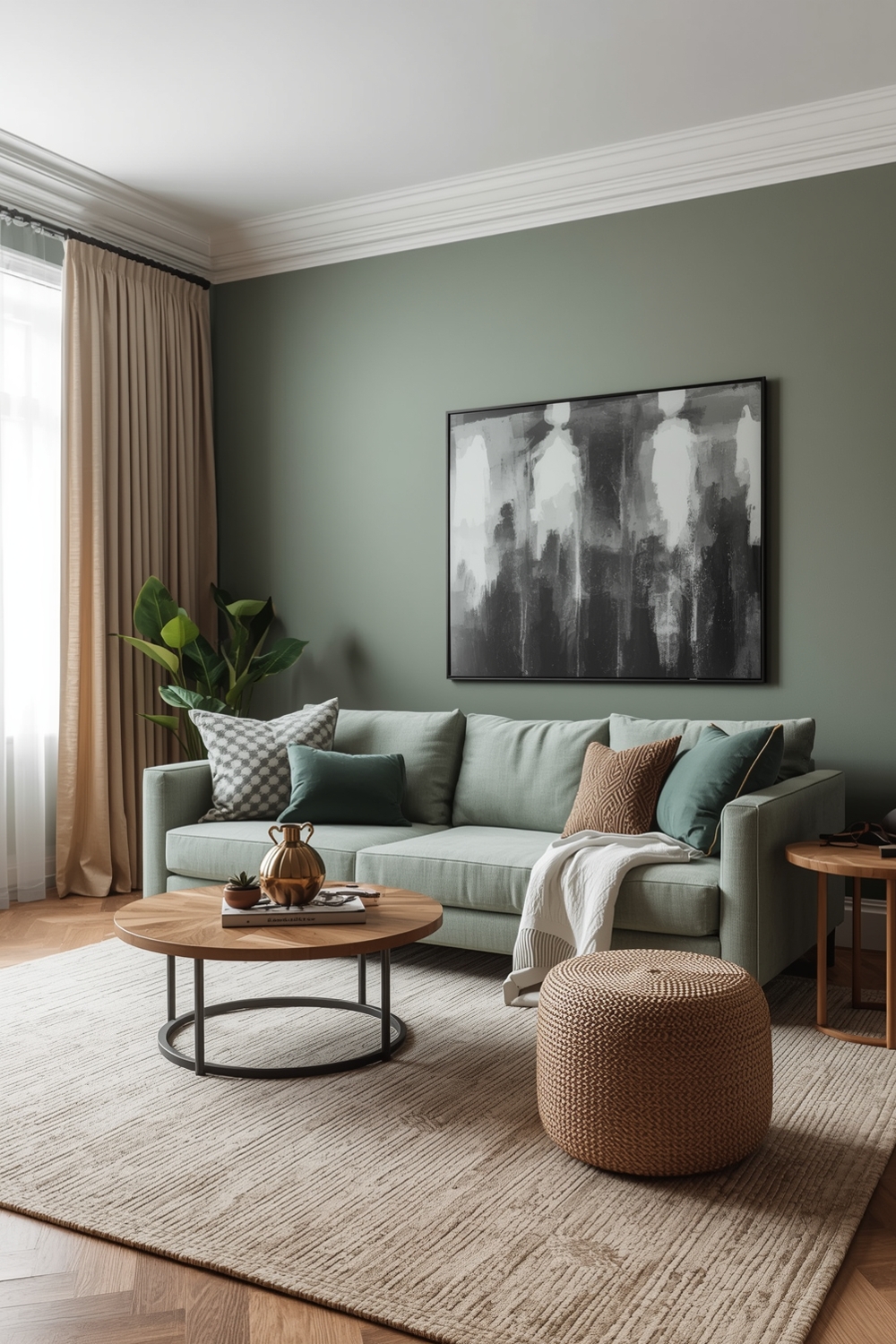 Cozy Sage Green Living Room Layout Concepts