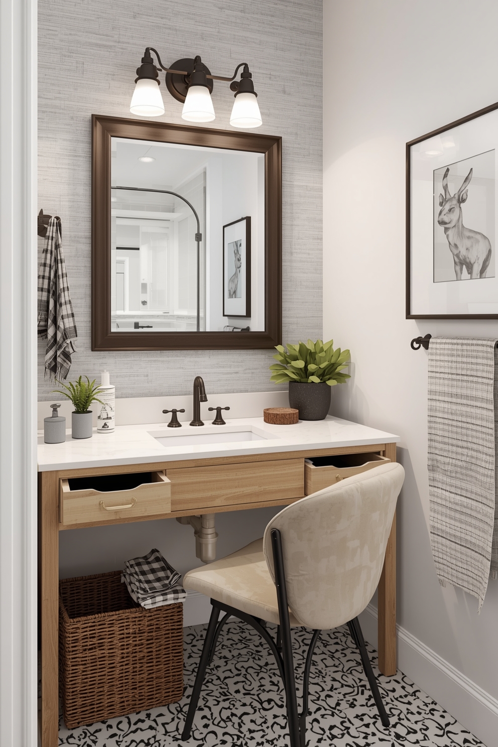 Functional Bathroom Mirror Workspace Layouts