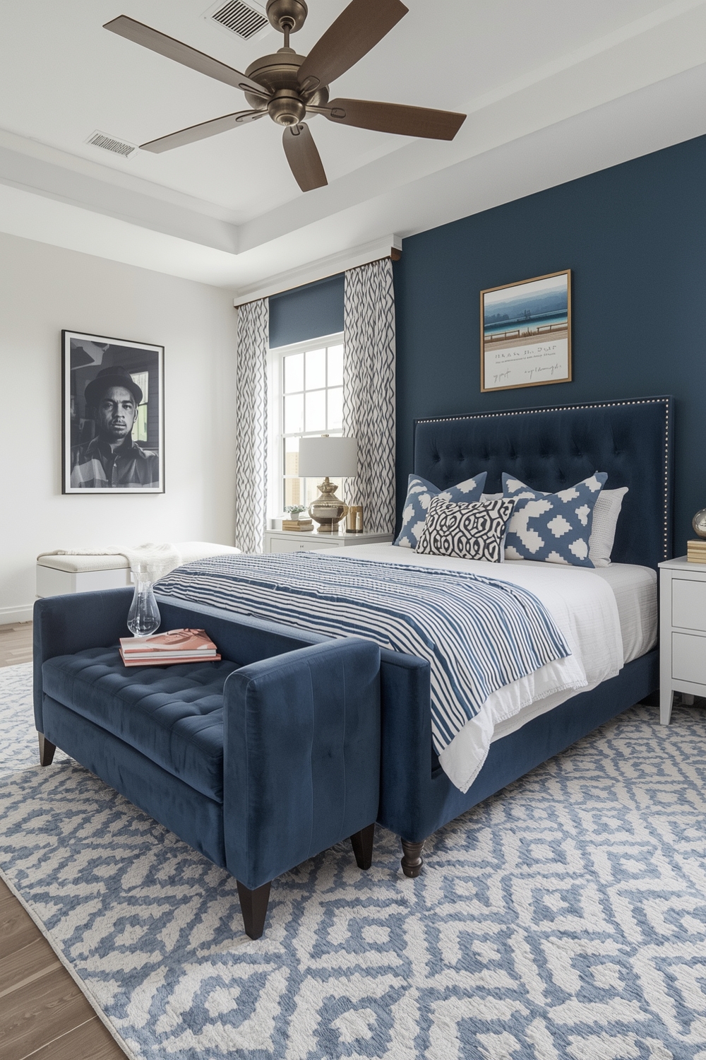 Functional Blue Bedroom Layout Plans