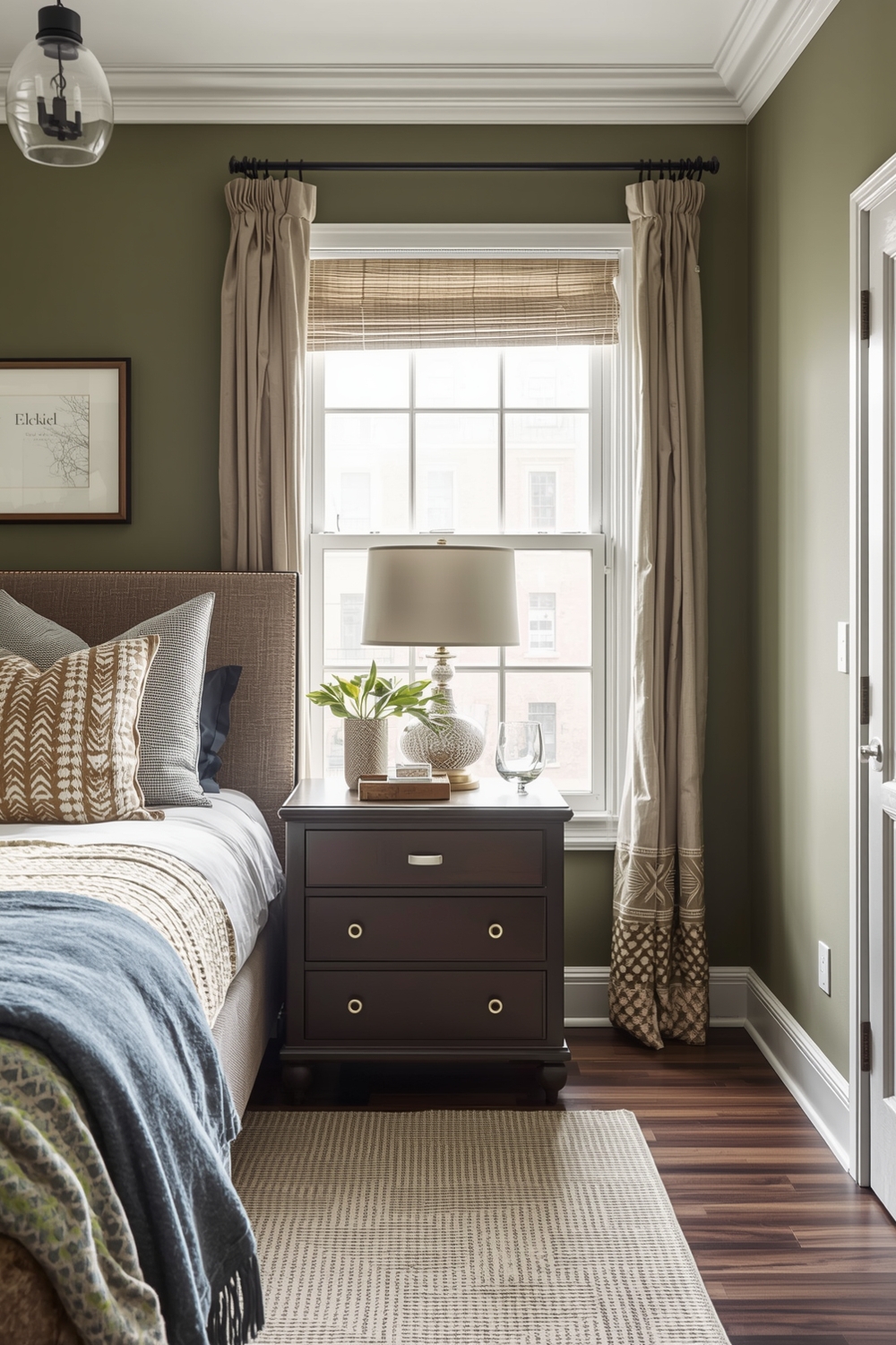 Functional Olive Green Bedroom Workspace Ideas