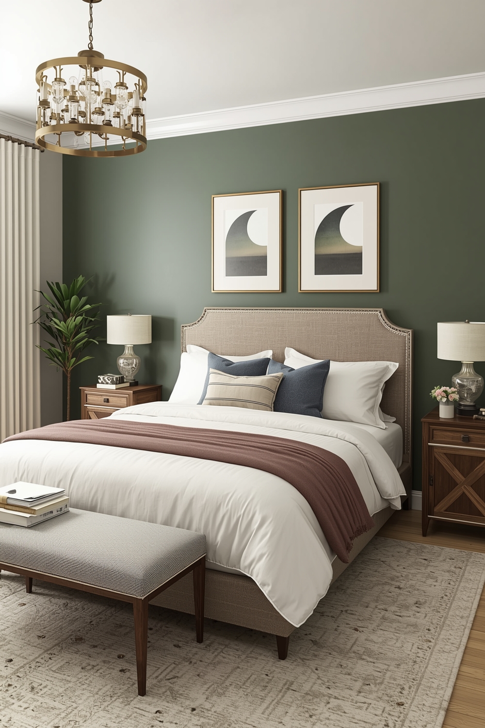 Functional Sage Green Bedroom Layout Plans