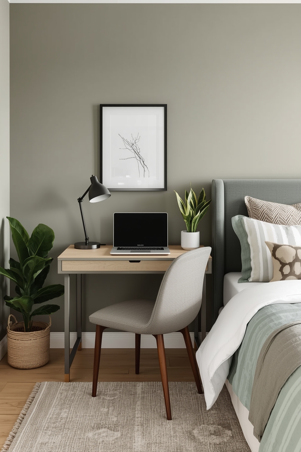 Functional Sage Green Bedroom Workspace Layouts