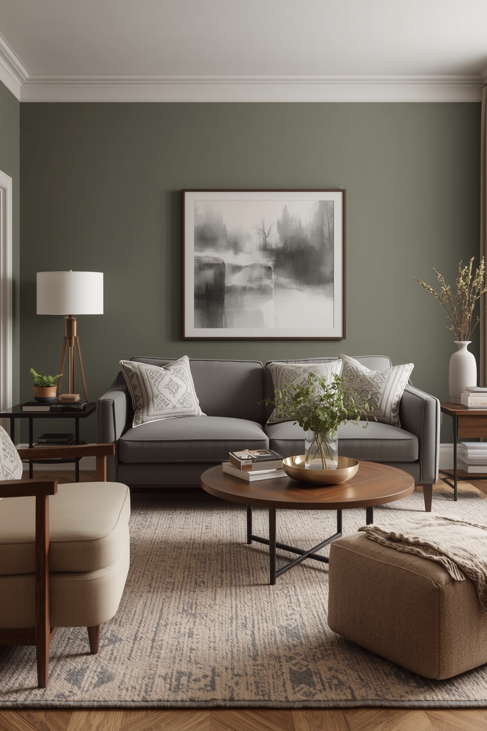 Functional Sage Green Living Room Layout Plans