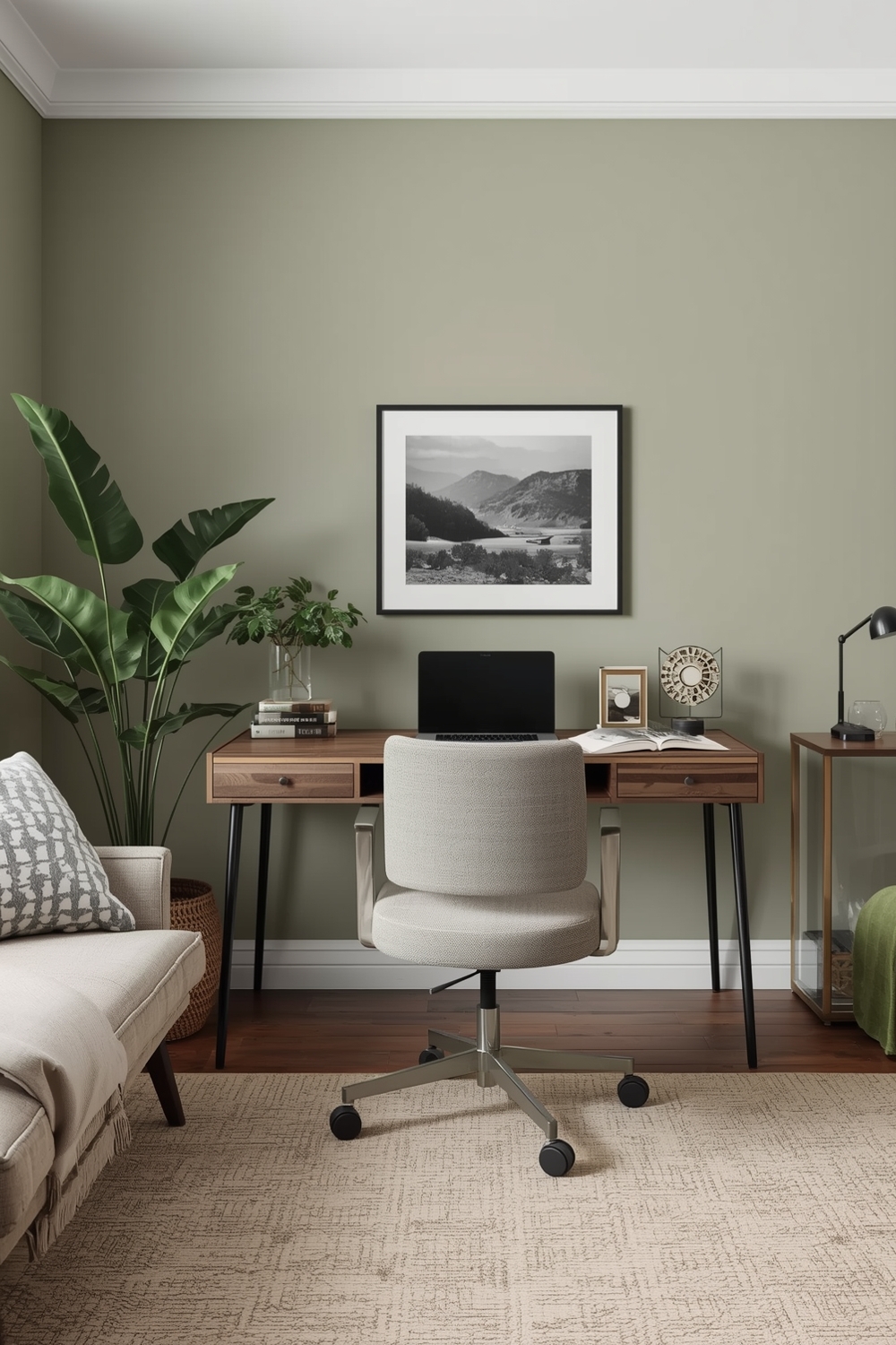 Functional Sage Green Living Room Workspace Layouts