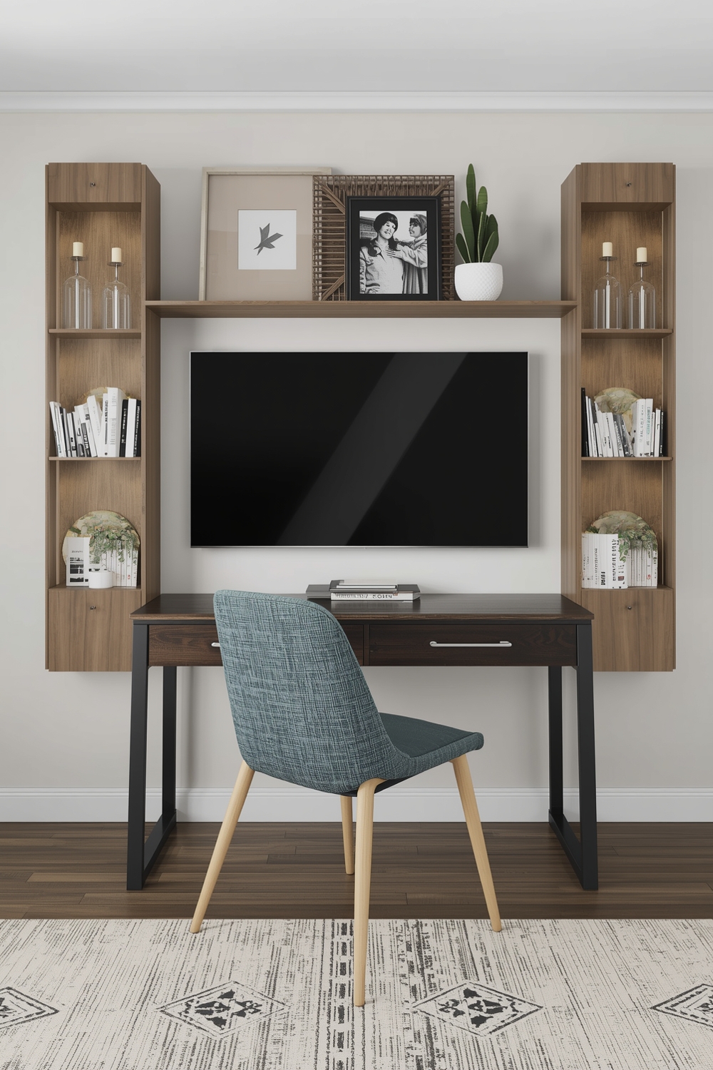 Functional TV Wall Workspace Layouts
