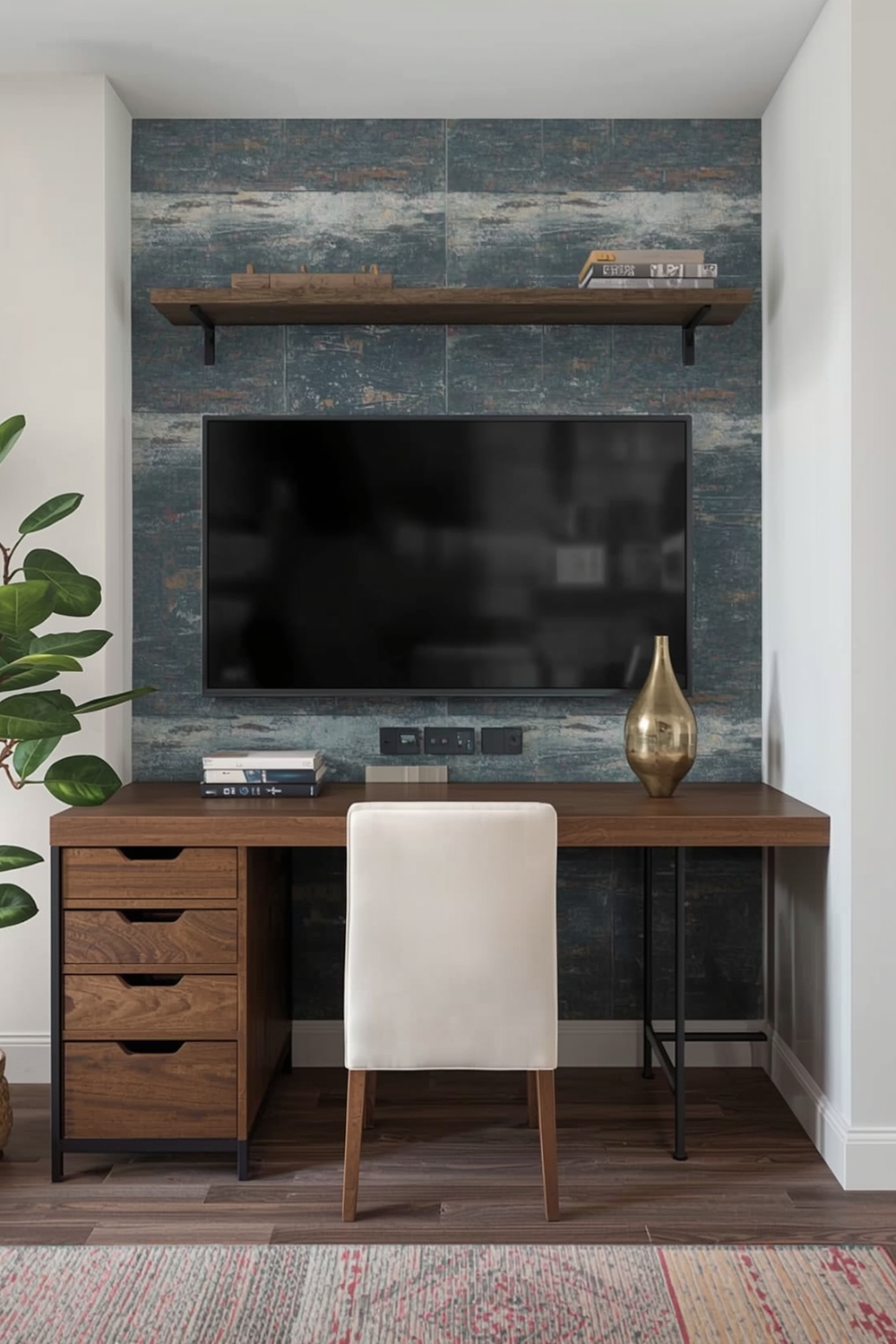 Functional TV Wall Workspace Plans