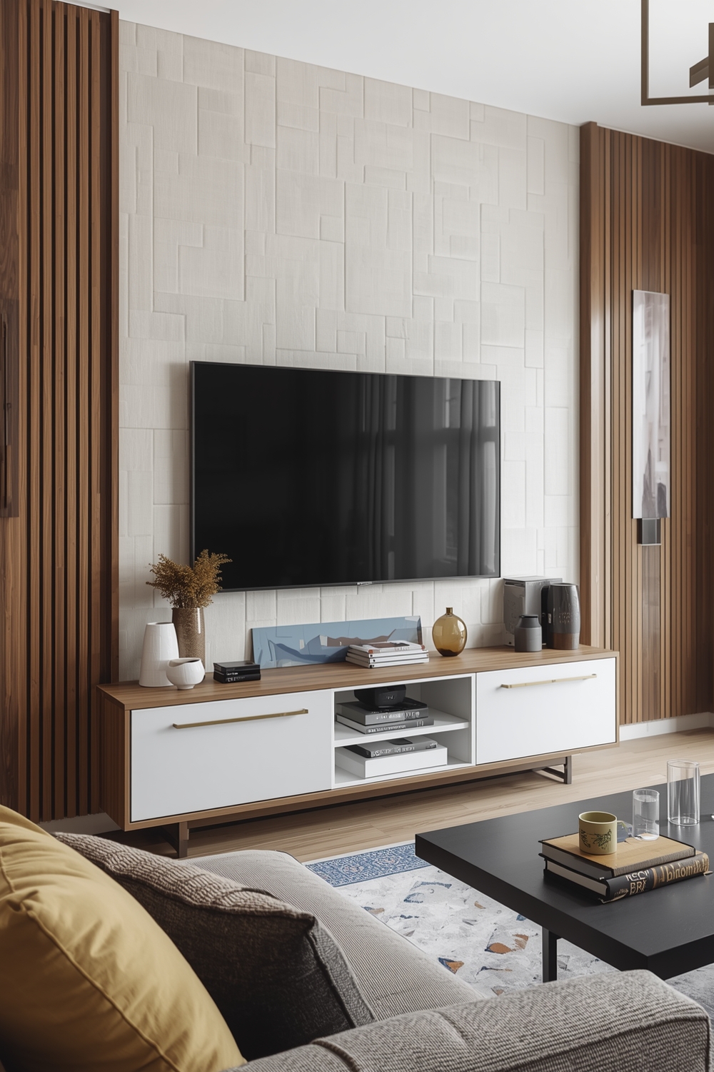 Living Room TV Wall Accent Feature Ideas