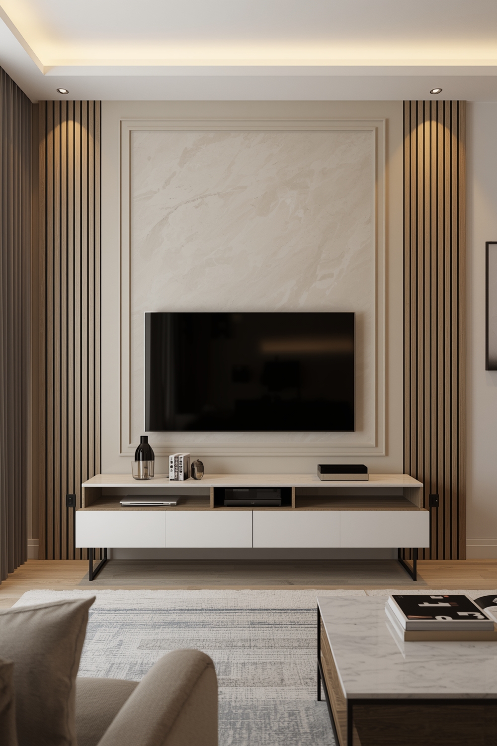 Living Room TV Wall Accent Layout Examples